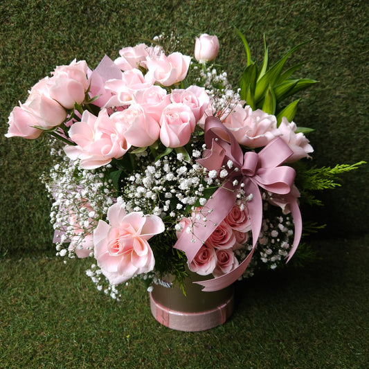 "Rose & Bows" Floral Arrangement